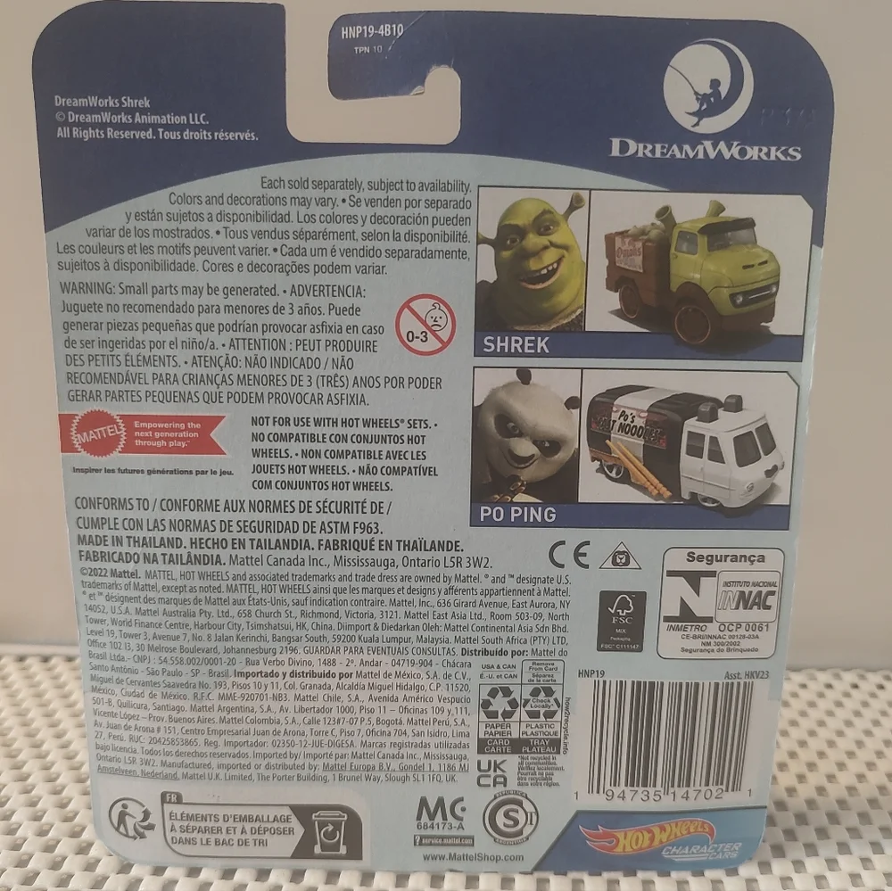 Hot Wheels Character Cars Shrek DreamWorks NWT Truck with old onions